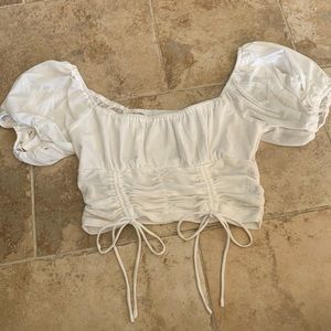 Princess Polly white cropped top size 6